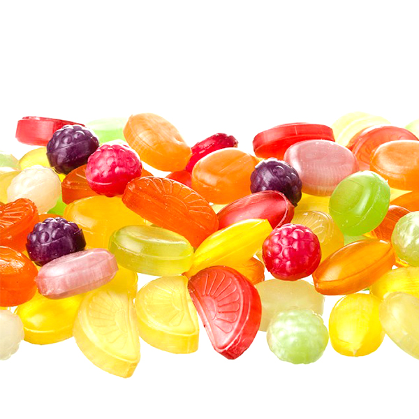 Packing of candies and caramel sweets Packing of candies and caramel sweets